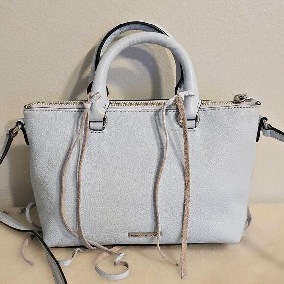 REBECCA MINKOFF Micro Moto Satchel Crossbody Bag in Bleached Blue - Picture 2 of 8